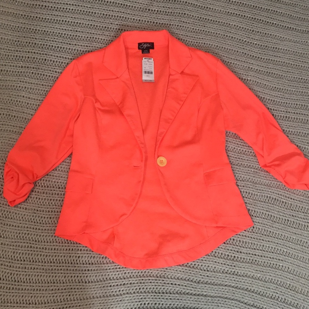 Neon fitted stretch blazer size M NWT